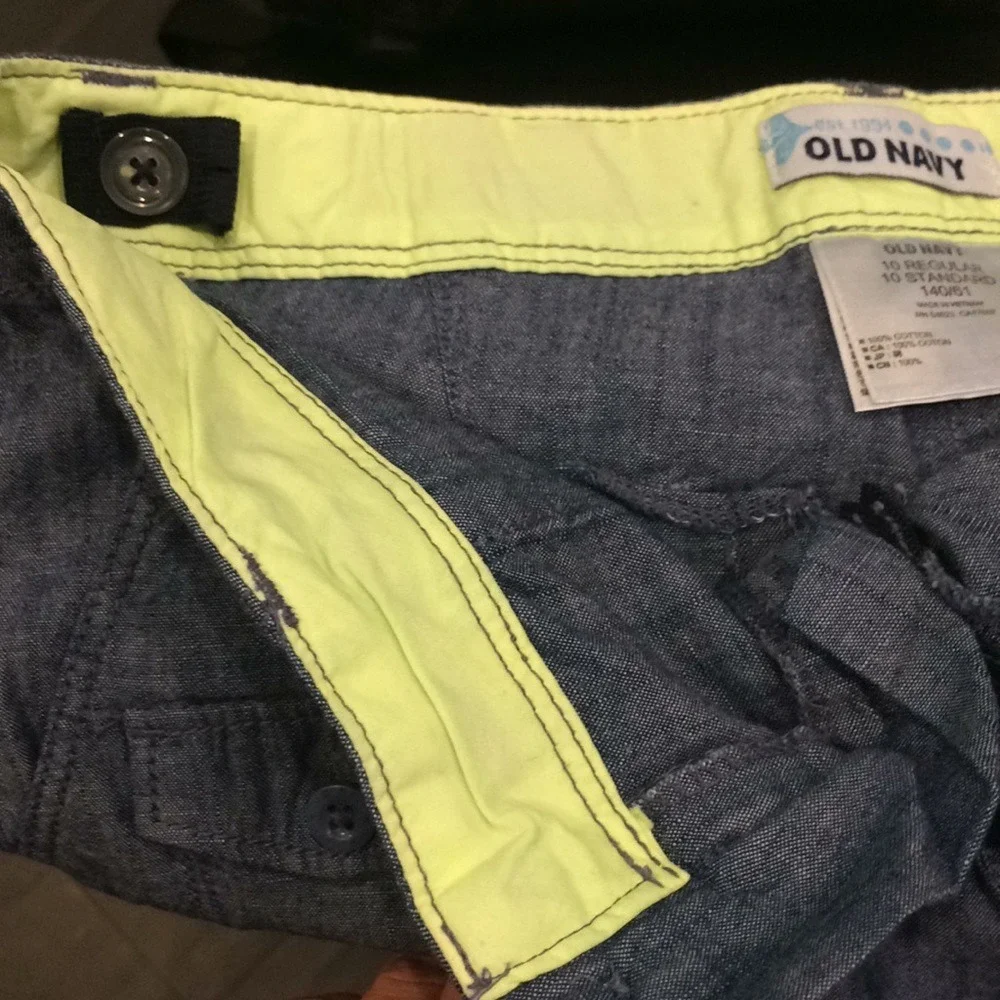 Old Navy Girls Blue Denim-Look Bermuda Shorts Girls Size 10‎